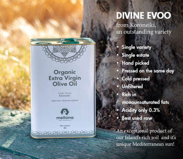 Mellona Organic Extra Virgin Olive Oil 3 Litre Infographic