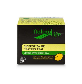 Natural Life Green Tea With Lemon & Ginger Tea x 20 Tea Bags Front
