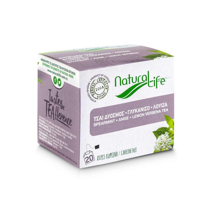 Natural Life Spearmint, Anise & Lemon Verbena Herbal Tea Infusion x 20 Tea Bags Side