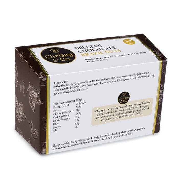 Chrissy & Co. Belgian Chocolate Covered Brazil Nuts Gift Box