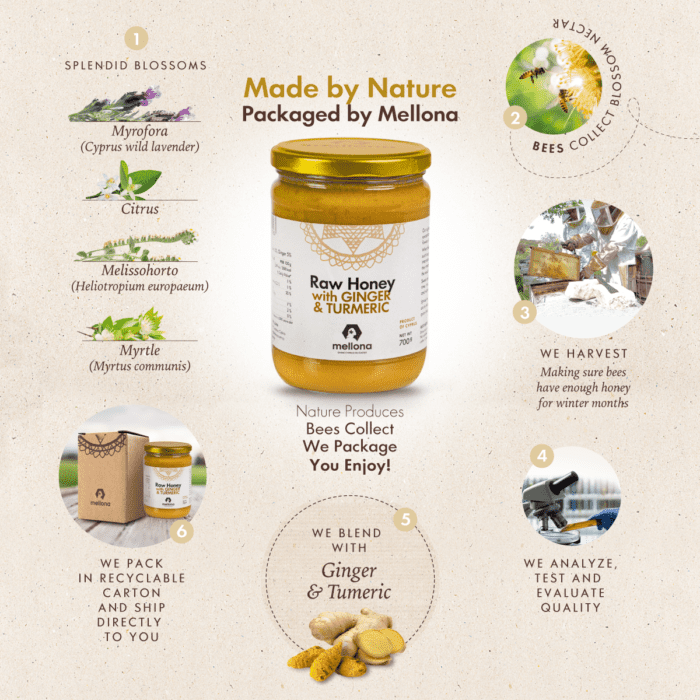 Raw Honey with Turmeric and Ginger 1kg - Image 3