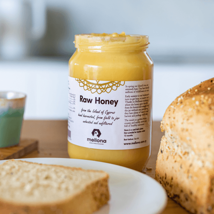 Mellona Raw Wildflower Honey 1KG Bread