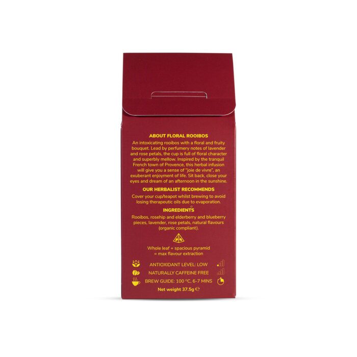 The Fine Harvest Luxury Floral Rooibos Tea 15 Compostable Tea Pyramids