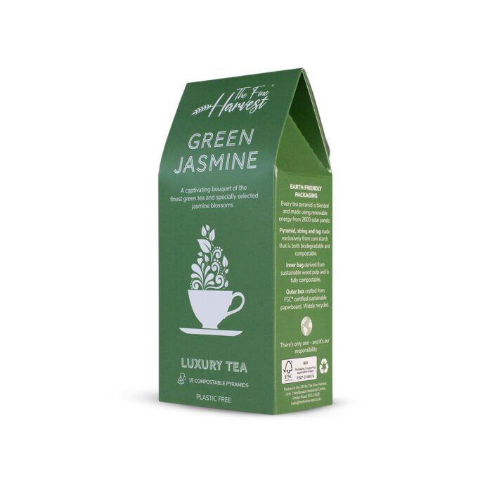The Fine Harvest Luxury Green Jasmine Tea Compostable Pyramids
