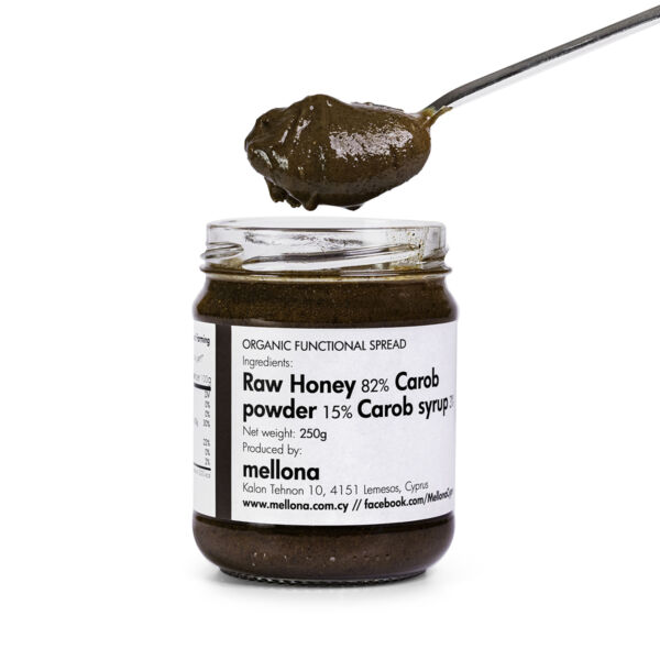 Mellona Organic Functional Raw Honey With Carob & Carob Powder (Lifestyle)) 250g