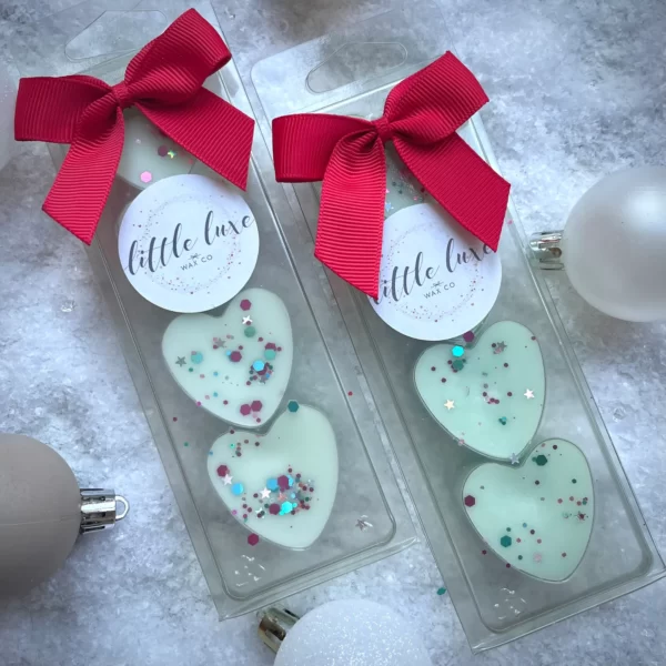 Little Luxe Wax Co Snap Bars Soy Wax Melts Christmas Hearts Candy Cane