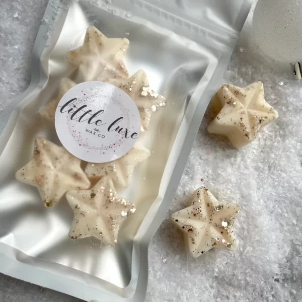 Little Luxe Wax Co Soy Wax Melts 6 Christmas Stars White Cashmere & Pear