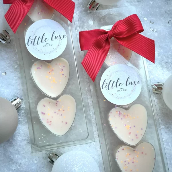 Little Luxe Wax Co Snap Bars Soy Wax Melts Christmas Hearts Mulled Pear & Cranberry Punch