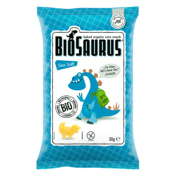 McLLOYD'S BioSaurus Organic Baked Corn Snack for Kids "Sea Salt" 30g
