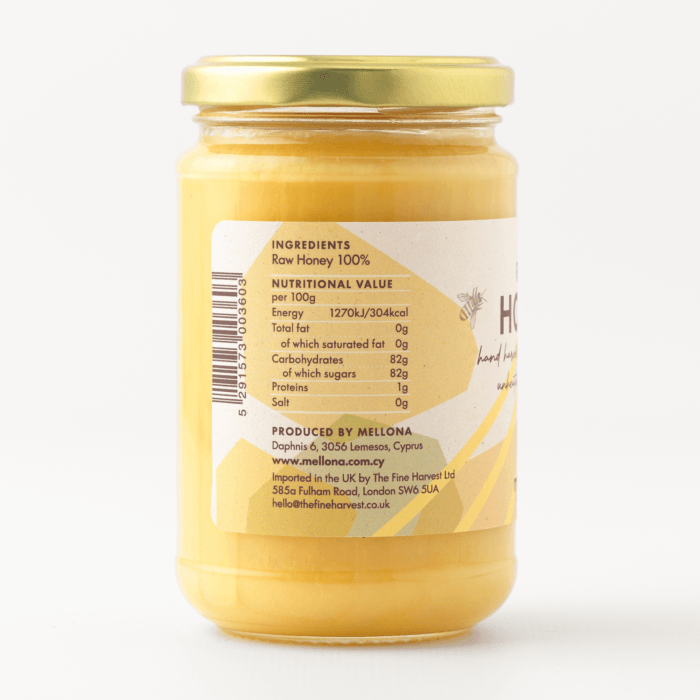 Mellona Raw Wildflower Honey 400g Side 2