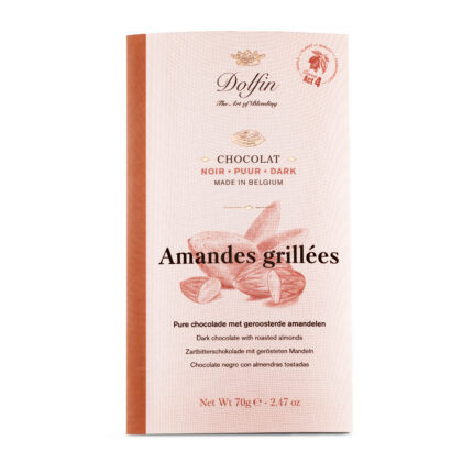 DOLFIN Belgian 60% Dark Chocolate Bar with Roasted Almonds 70g