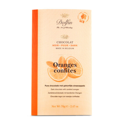 DOLFIN Belgian chocolate bar with orange 70g