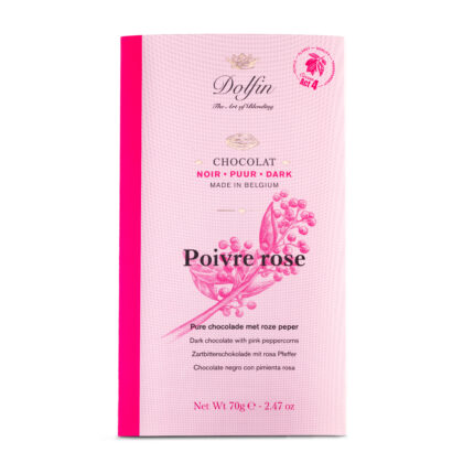 DOLFIN Belgian dark chocolate bar with pink peppercorn 70g