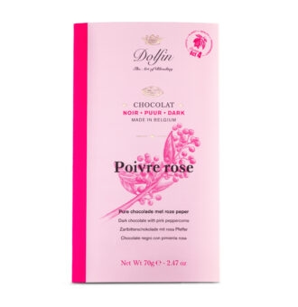 DOLFIN Belgian dark chocolate bar with pink peppercorn 70g