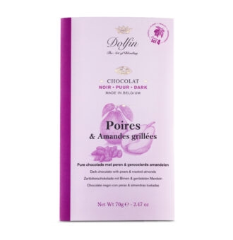 DOLFIN Belgian dark chocolate bar with pear and roasted almond
