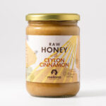 Mellona raw honey with Ceylon cinnamon 1kg front jar