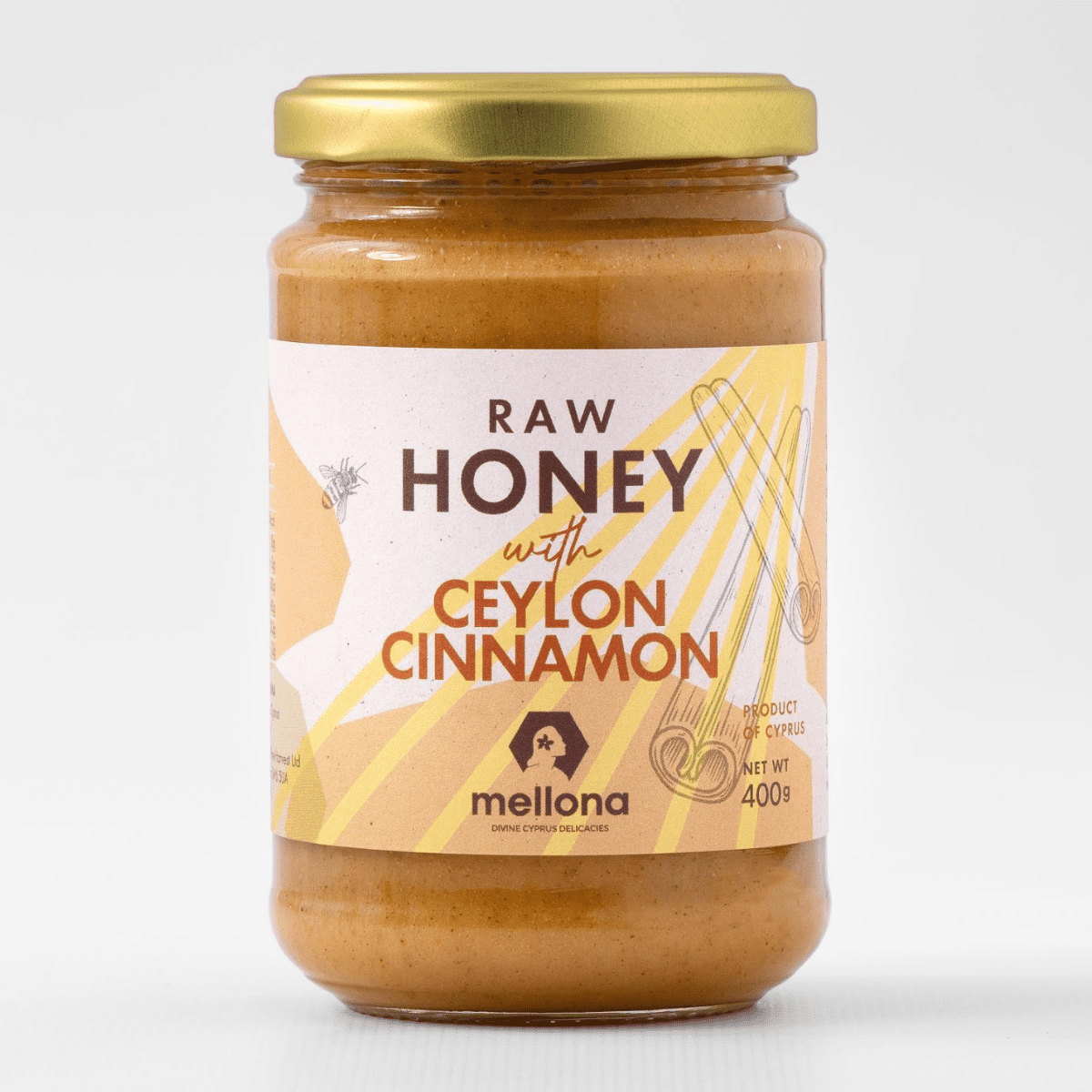 Mellona Raw Honey with Ceylon Cinnamon 400g